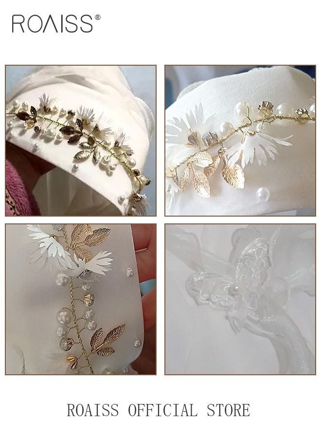 roaiss - Women's Chiffon Hijab Muslim Casual Scarf Floral Pearl Turban for Ladies Beading Decoration Versatile All Seasons Wearable Traditional Wear Hijab - Image 1