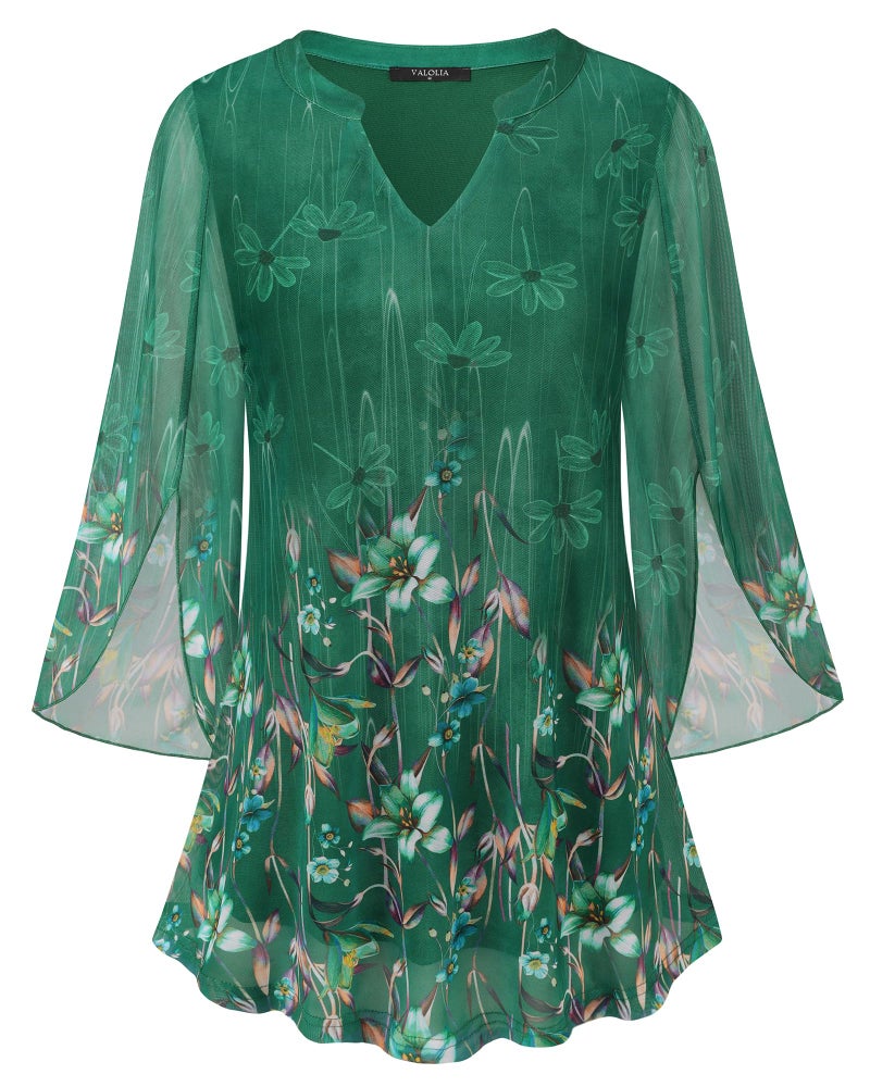 VALOLIA Dressy Blouses For Women Elegant, Blouse for Women Plus Size Cruise Party Tops For Womens College 2026 Double Layered Tops For Womens Dressy Short Sleeve Blouse Shirts Green XX-Large - Image 1