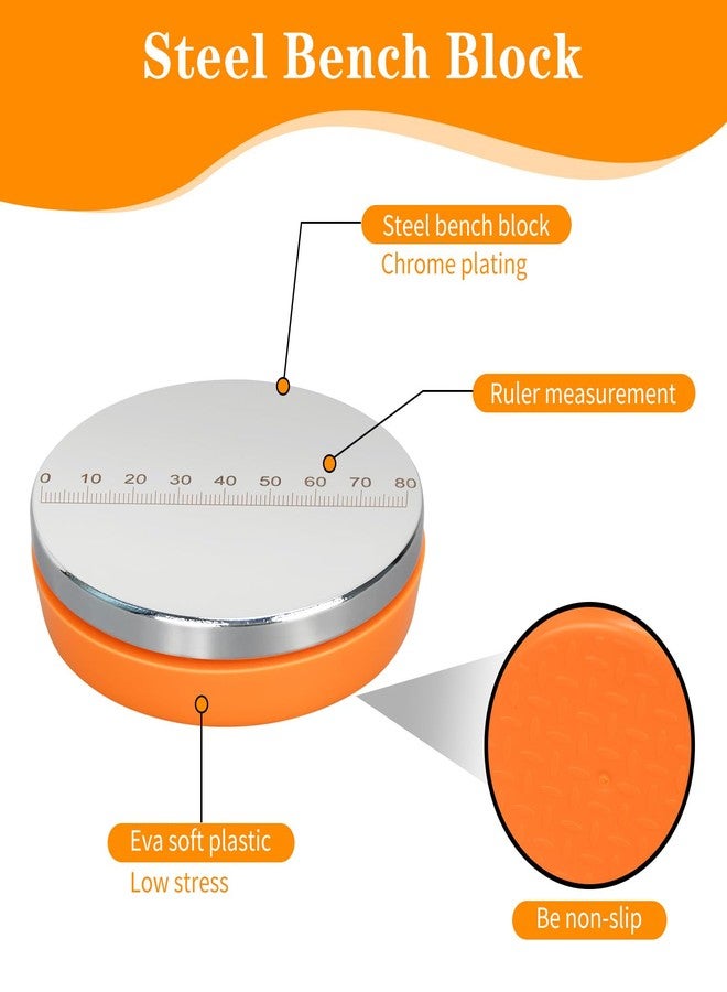 LFSEMINI 3in Steel Bench Block, 3/4in Height Hardened Tool Steel, No Rebound Steel Block for Jewelry Making - Image 4