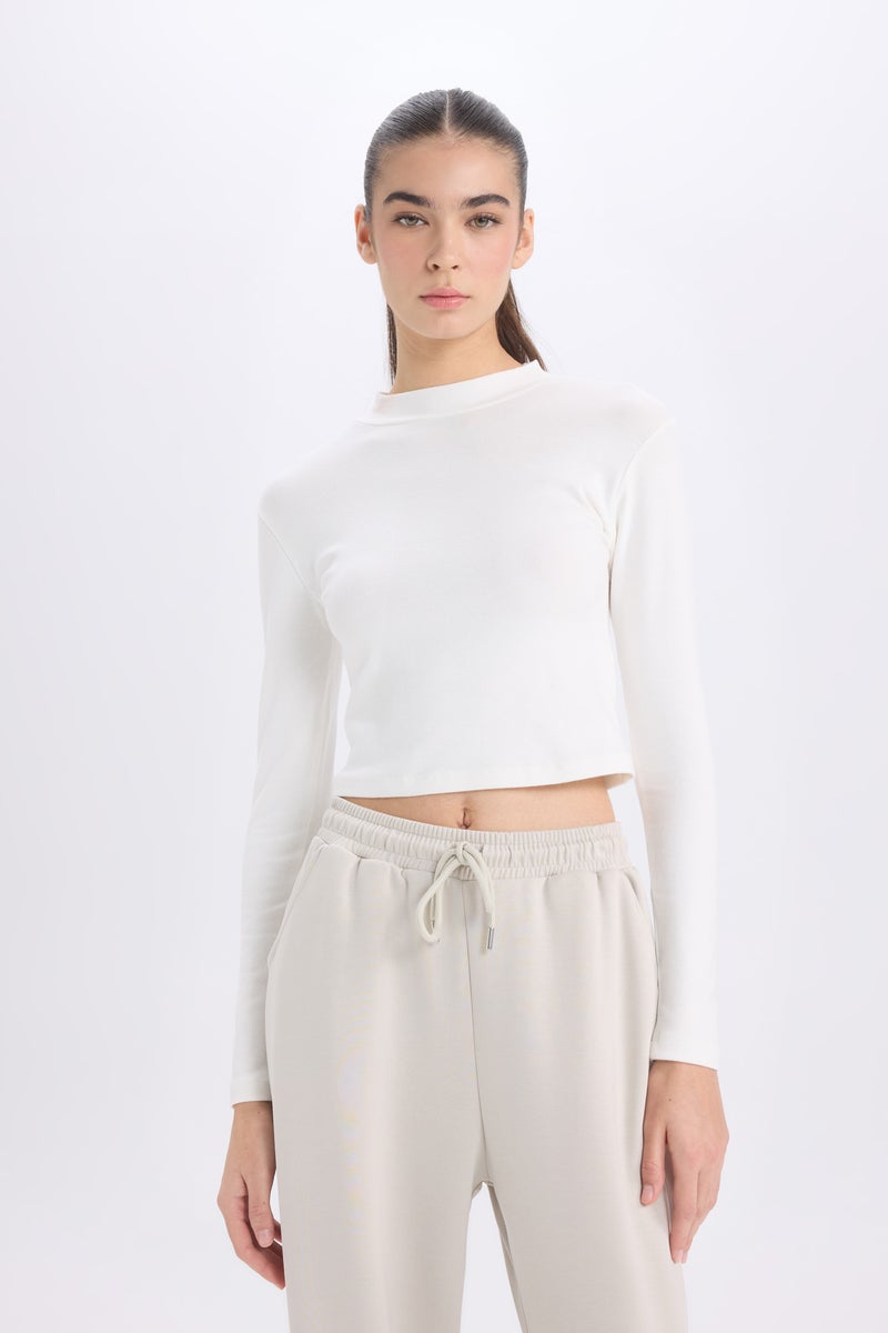 DeFacto Woman Slim Fit Half Turtleneck Modal T-Shirt - Image 4