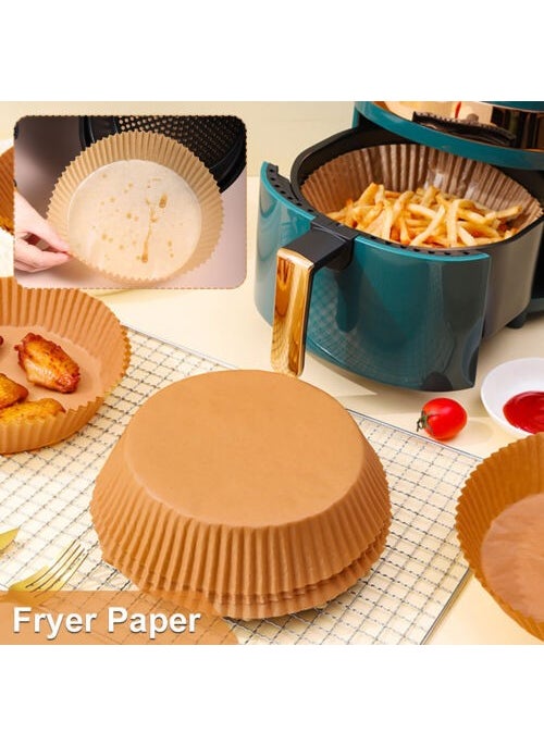 PS Peak Store - Ps-Peakstore 20 cm Airfryer Baking Paper 50 Pcs Air Fryer Paper XXL - XL Compatible with Philips Xiaomi Tefal and All Models - Image 1