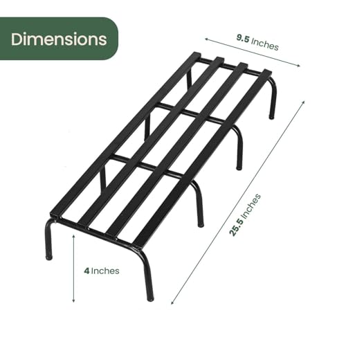 Pivalo Rectangular Plant Stand Galvanized Metal Flower Pot Holder Gamla Support Corner Rack Outdoor Potted Planter Display Shelf for Home Garden Balcony Decoration - (Pack of 4, Black) - Image 2