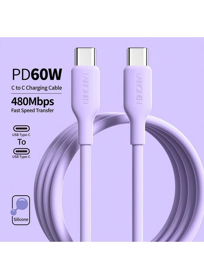 5pcs Pink 60W PD Fast Charging Cable USB C Cable 6 6ft for iPhone Samsung - Image 4
