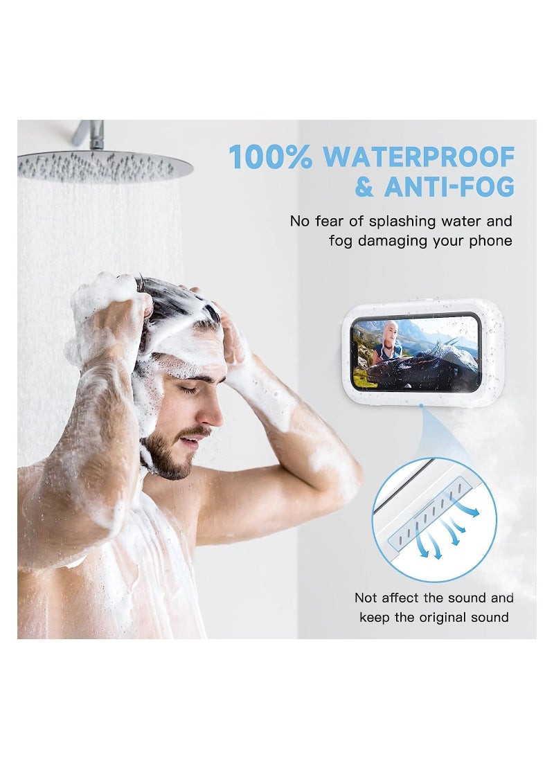Y&D Waterproof Shower Phone Holder with Touch Screen, Anti-Fog Angle Adjustable, 360° Rotation Wall Case for 4" - 6.8" Cell  - Image 2