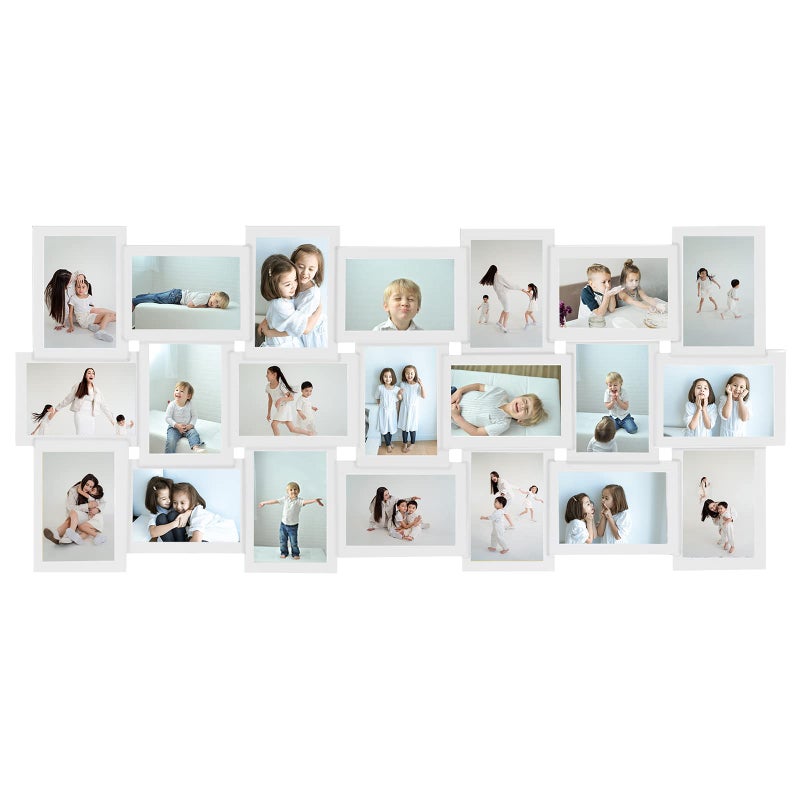 Hello Laura HELLO LAURA Photo Collage Frame 4x6 for Wall Decor  Family Picture Frames Gallery Display Multiple Photos  White 