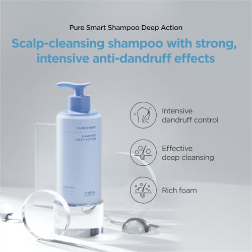 AMOS PROFESSIONAL Pure Smart Shampoo Deep Action l Clarifying Shampoo for Dandruff, build-up and Dirt, For Oil & Flake Control, 16.9 fl. oz. - Image 3