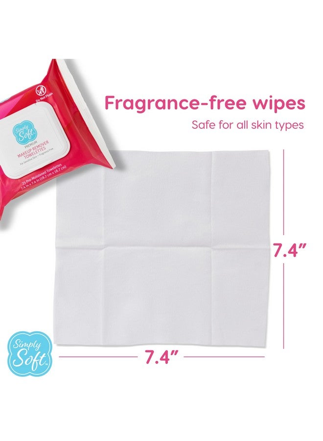Simply Soft Premium Makeup Remover Towelettes 50 ct (2 - 25 Count Flip-top Packs), Fragrance-Free Makeup Wipes for Sensitive Skin, Hypoallergenic, pH Balanced Eye Makeup Remover Wipes, Face Wipes - Image 4