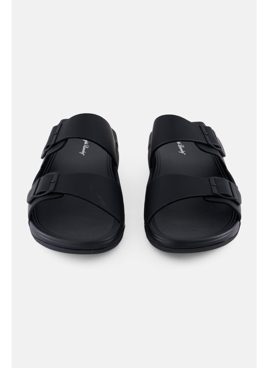 English Laundry Men 2 Strap Slip On Arabic Sandals, Black  - Image 4