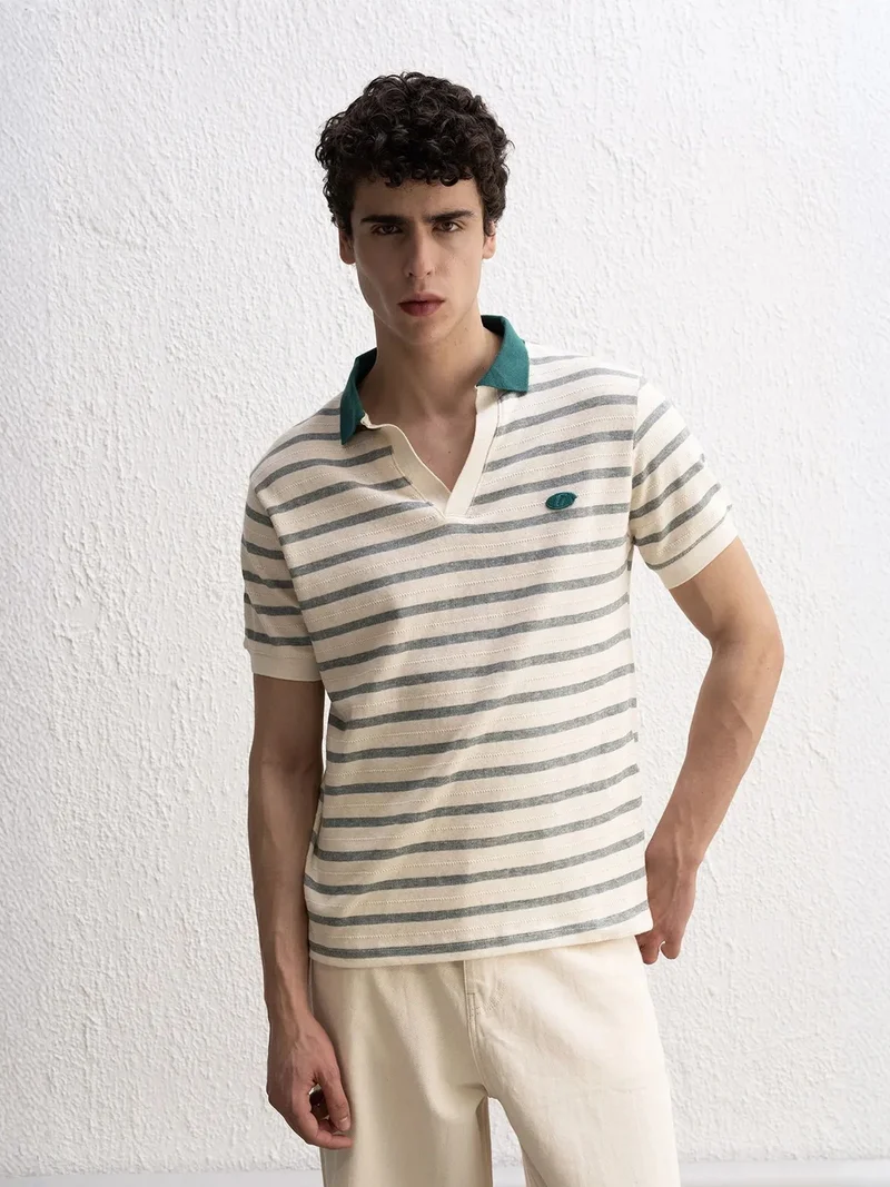 جيستو GIESTO Striped Polo Collar T-Shirt