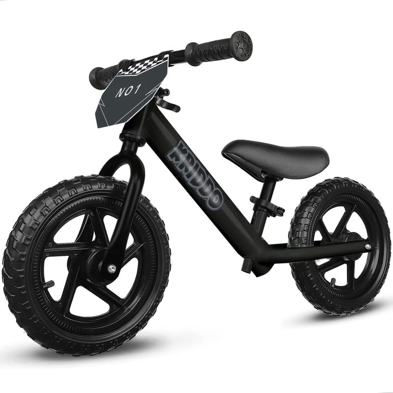 KRIDDO Toddler Balance Bike 2 Year Old Age 24 Months to 5 Years Old 12 Inch Push Bicycle with Customize Plate 3 Sets of Stickers Included Steady Balancing Gift Bike for 23 Boys Girls Night - Image 2