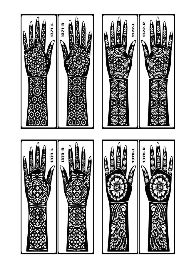Komstec Bridal Mehndi Stencil Sticker Combo with Simple Design for Sangeeta Ceremony & Party Looks - Image 1