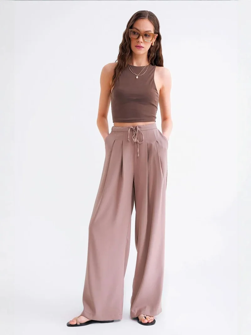 MixRay Mixray High Waist Pleated Palazzo Pants
