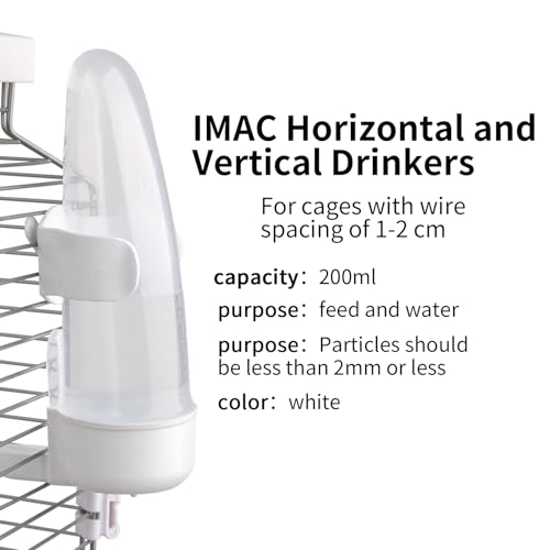 YOOSO WING Bird Feeder Automatic Bird Water Dispenser Set for Cage No Mess Parakeet Cage Water Dispenser PP Material, 200ml/6.8fl oz (2PCS) - Image 2