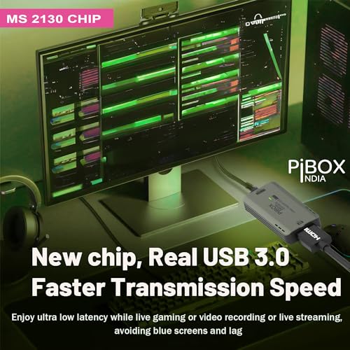 pibox India Upgraded Video Capture Card Cable GEN 3 60 FPS, PiBOX INDIA 4K HDMI to USB 3.0 MJPEG YUV Game Capture Device Aluminium Windows Android Mac,HD 1080P 60fps Video Live Streaming Gaming, Teaching - 2024 - Image 4