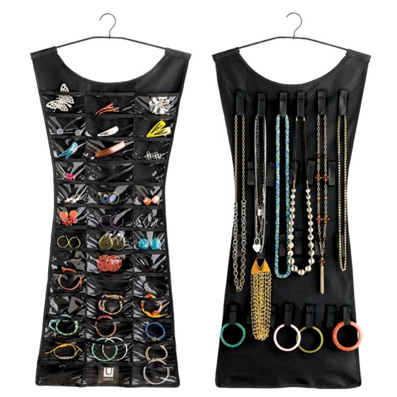 PEARL ACE PEARL ACE Stylish Jewelery Organizer Hanging Dress Jewellery Jewelry Bag Double Sided for Women Accessories - Image 3