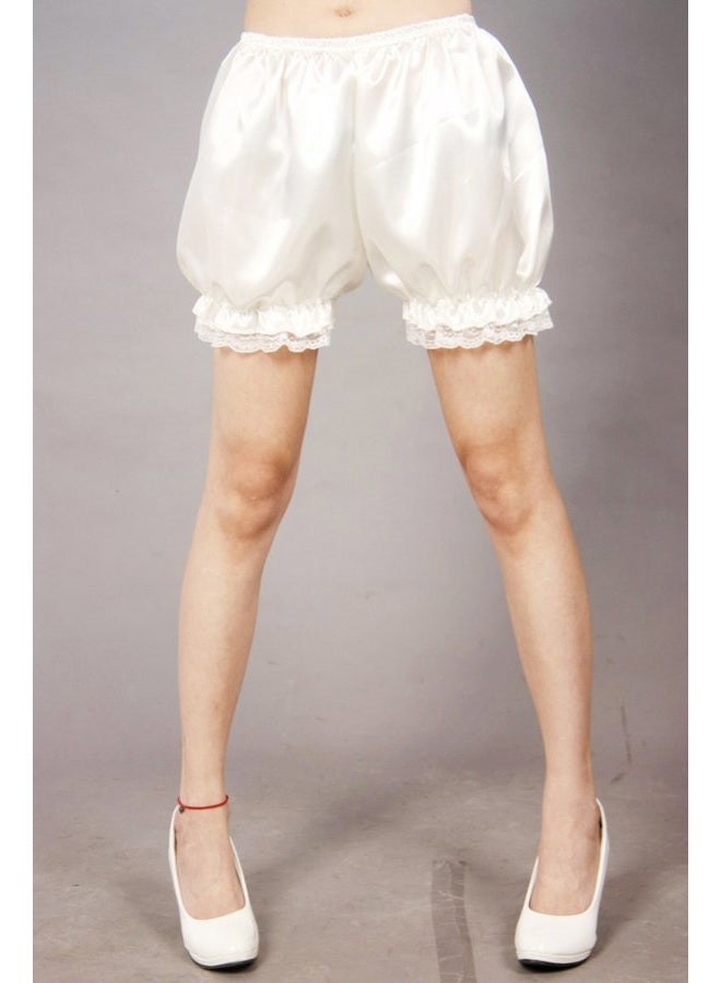 Patiky Womens Lolita Lace Pumpkin Pants Bloomers Shorts Cute Security Short Pants for Girl NK02 (White) - Image 2