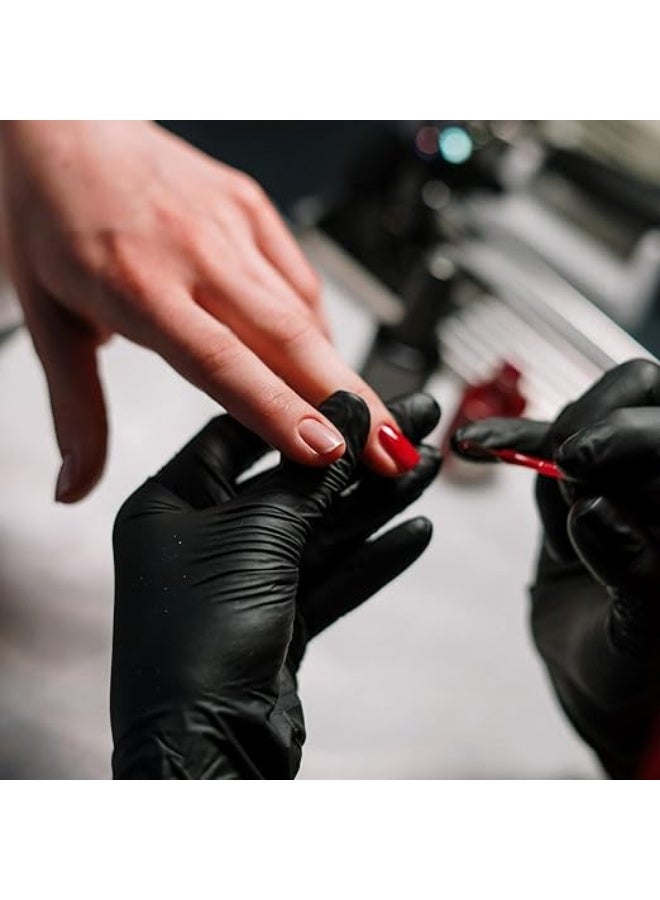 Black Gloves - Nitrile Material - Powder and latex Free - Pack of 100 - Image 2