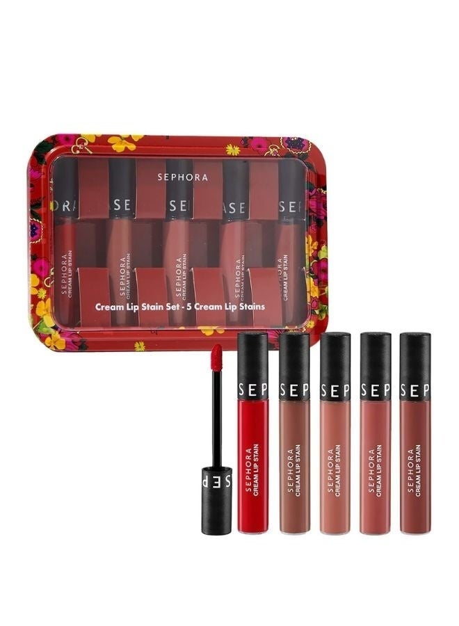SEPHORA COLLECTION Cream Lip Stain Set – Long-Lasting Liquid Lipstick Collection | High-Pigment Matte Lip Color Set with Lightweight Comfortable Wear
