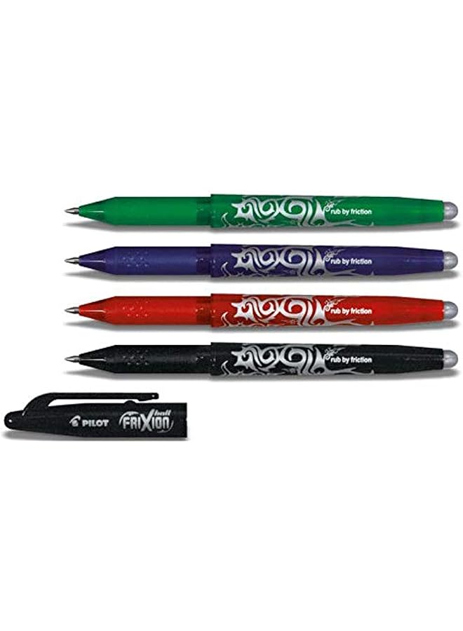 PILOT Frixion Ball Erasable Pen 0.7 Mm Set Of 4 Black Blue Green Red - Image 1