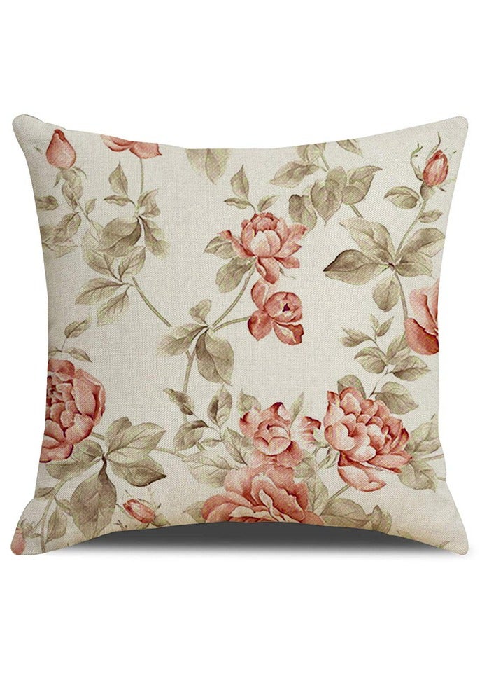 Decorative Throw Pillow Covers 18x18 inches Set of 4 Birds Butterfly and Plant Cushion Covers 45cm x 45cm Boho Linen Square Throw Pillow Cases for Living Room Sofa Couch Bed Pillowcases - Image 2