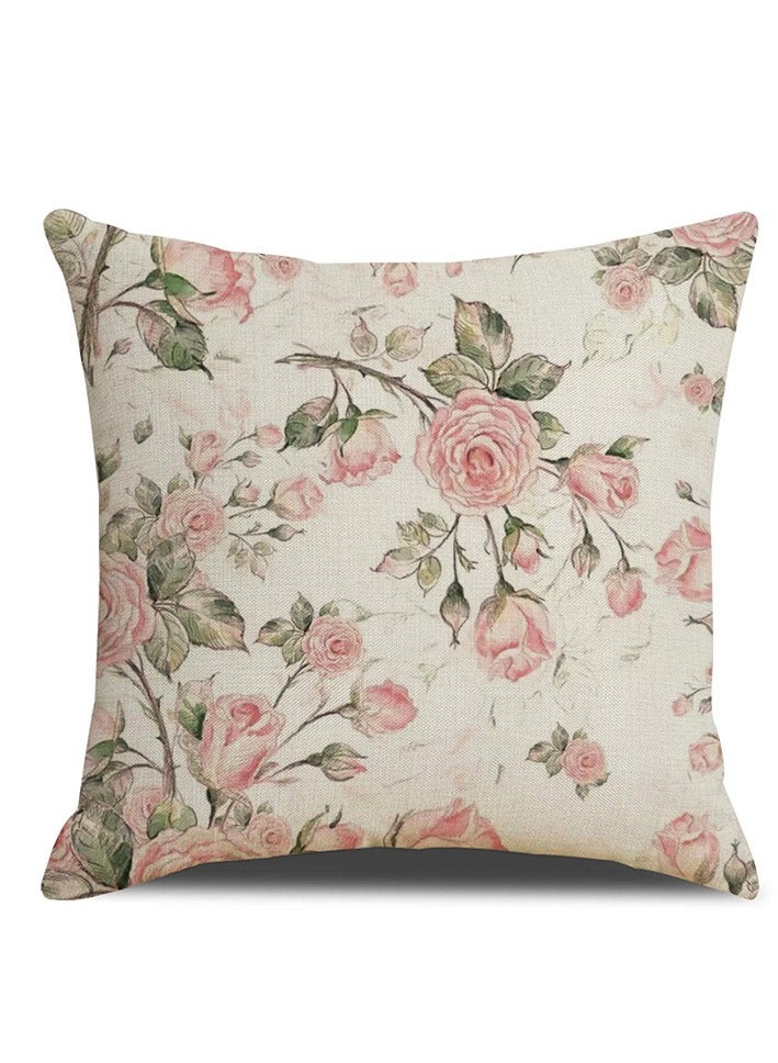 Decorative Throw Pillow Covers 18x18 inches Set of 4 Birds Butterfly and Plant Cushion Covers 45cm x 45cm Boho Linen Square Throw Pillow Cases for Living Room Sofa Couch Bed Pillowcases - Image 3