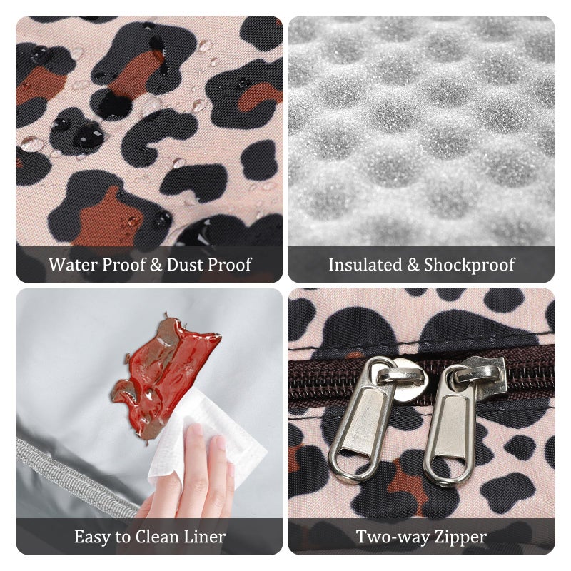 MEXS Lunch Bag for Women Men Large Insulated Reusable Lunch Box Girls Leopard Water Resistant Portable Cooler Tote Bag for Work Picnic - Image 5