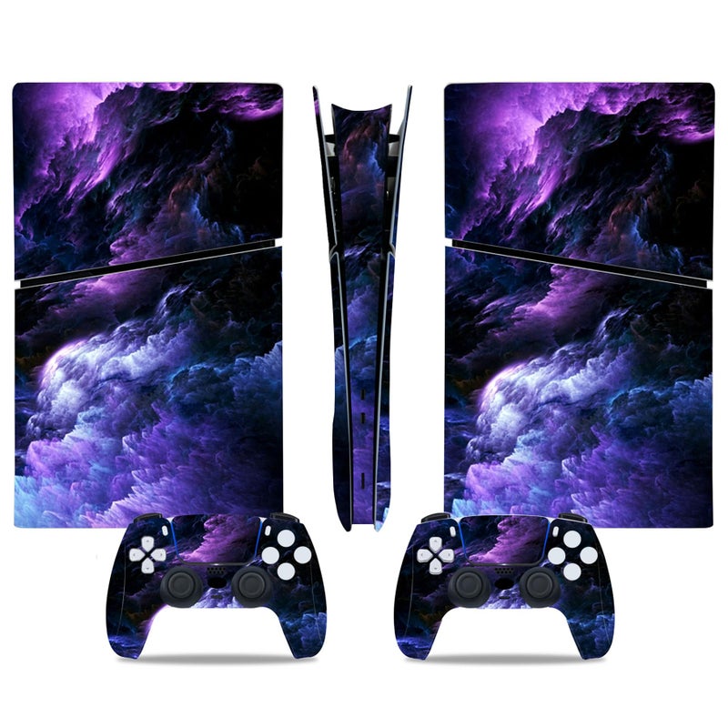 CXWITHY Skin Sticker for PS5 Slim Digital, Protective Vinyl Decal Game Accessories Cover for Console and Controller (Purple) - Image 5
