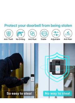 KASTWAVE Video Doorbell Door Mount for Ring Doorbell Mount for Apartment Doorbell No-Drill Mount Fit for Most Video Doorbell  - Image 4