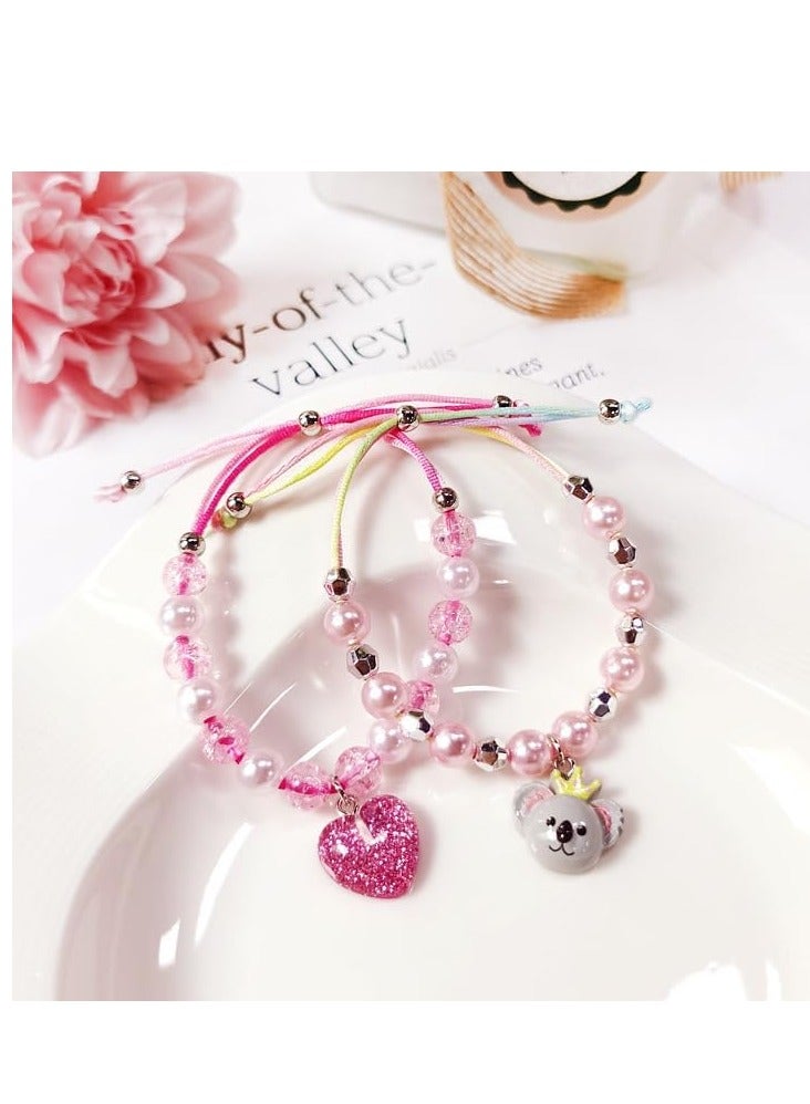 Excefore Cute Kids Bracelets, Beaded Bracelets for Girls, Colourful Toddler Hand Jewelry, Children Costume Jewelry Accessory, Little Girl Plastic Bracelets, Party Favor Girls Gifts  12 PCS - Image 4