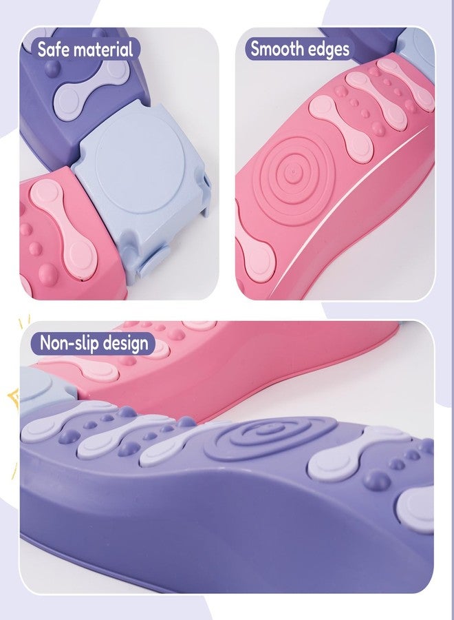Miereirl 8Pcs Stepping Stones for Kids Balance Beam Toddler Non-Slip Plastic Balance Stepping Stones Sensory Toys for Toddlers, Indoor or Outdoor Play, for Age 3-5 Years, Pinkish Purple - Image 3