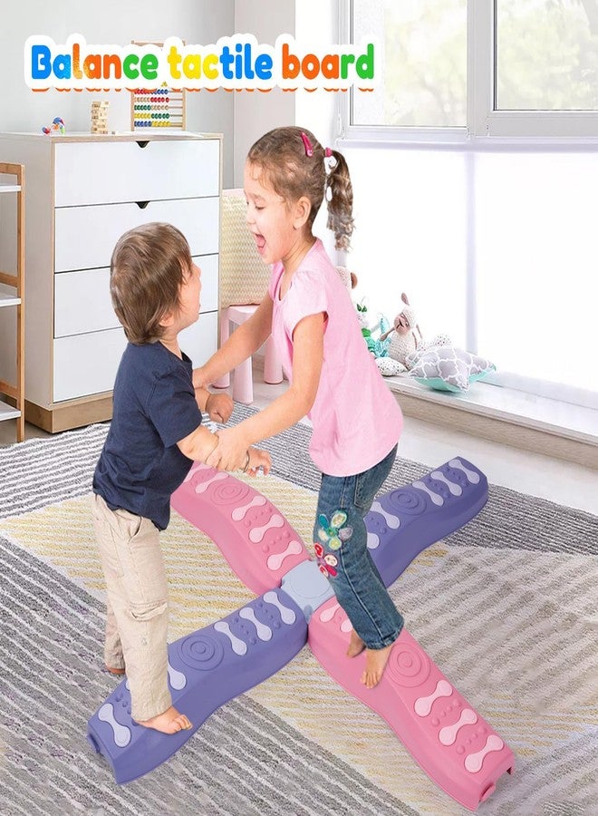 Miereirl 8Pcs Stepping Stones for Kids Balance Beam Toddler Non-Slip Plastic Balance Stepping Stones Sensory Toys for Toddlers, Indoor or Outdoor Play, for Age 3-5 Years, Pinkish Purple - Image 4