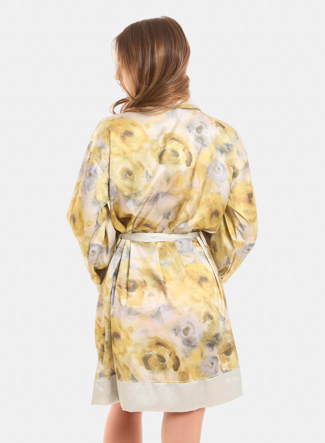 DALYDRESS Women  Robe   with Contrast Yellow - Image 3