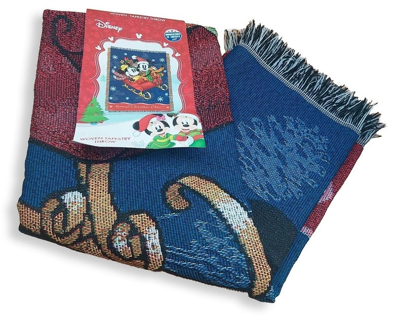 Disney Mickey Mouse, Sleigh Ride Woven Tapestry Throw Blanket, 48" x 60", Multi Color - Image 4