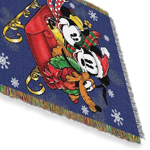 Disney Mickey Mouse, Sleigh Ride Woven Tapestry Throw Blanket, 48" x 60", Multi Color - Image 3