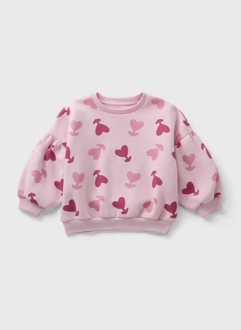 Matalan Girls Pink Heart Print Sweatshirt