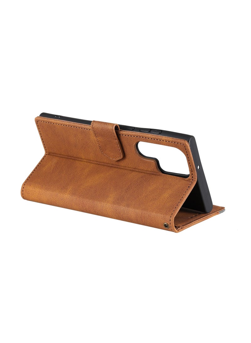 Suteni - Color Block Flip Cover Card Slots Leather Phone Case for Samsung - Image 1