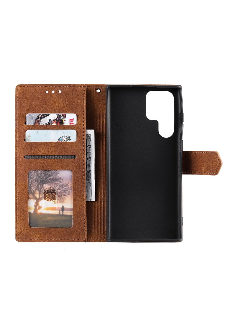 Suteni - Color Block Flip Cover Card Slots Leather Phone Case for Samsung - Image 1