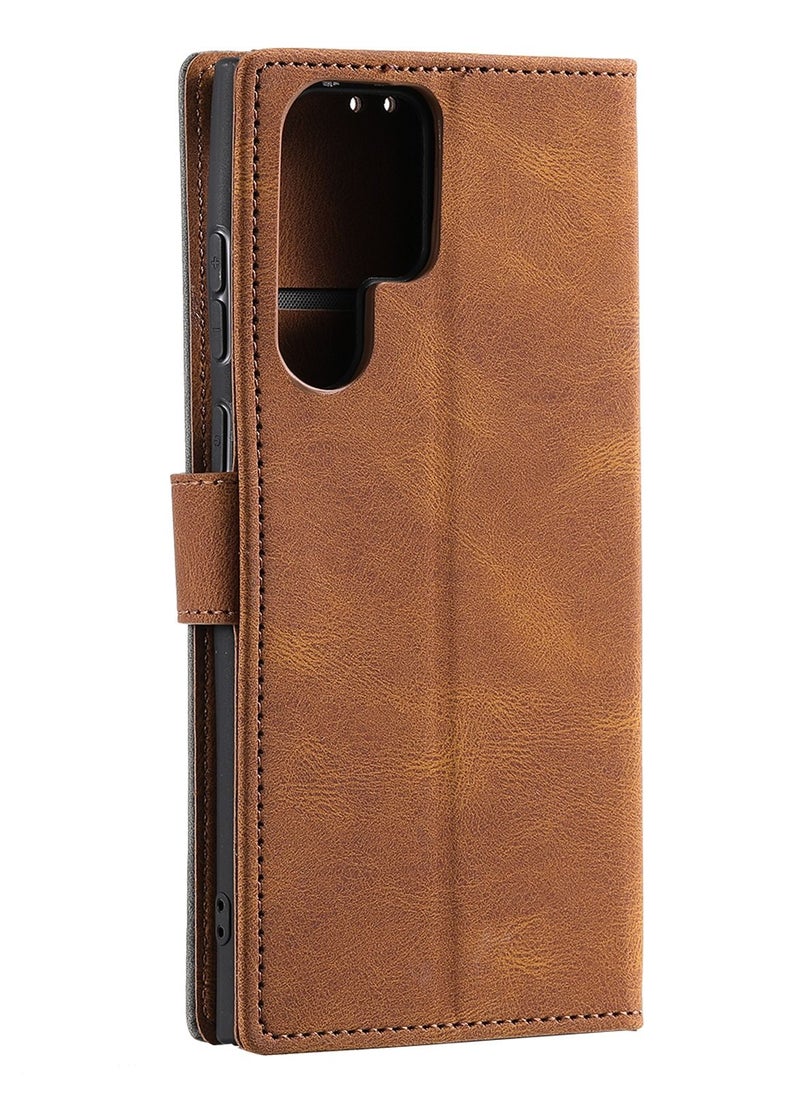 Suteni - Color Block Flip Cover Card Slots Leather Phone Case for Samsung - Image 1