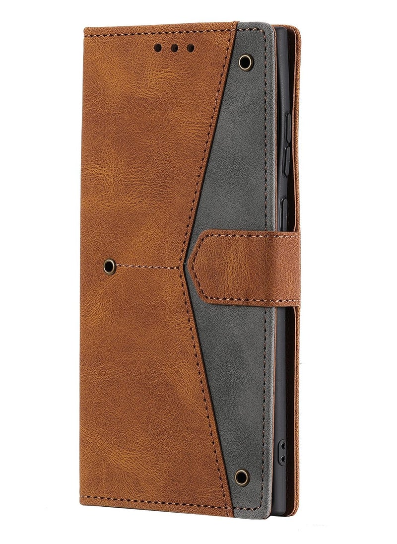 Suteni - Color Block Flip Cover Card Slots Leather Phone Case for Samsung - Image 1