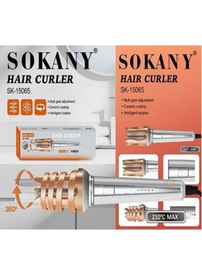 sokany SK-15065 Automatic Rotating Curling Iron with 360° Ceramic Rotation (Modern and Advanced Technology) - Image 1