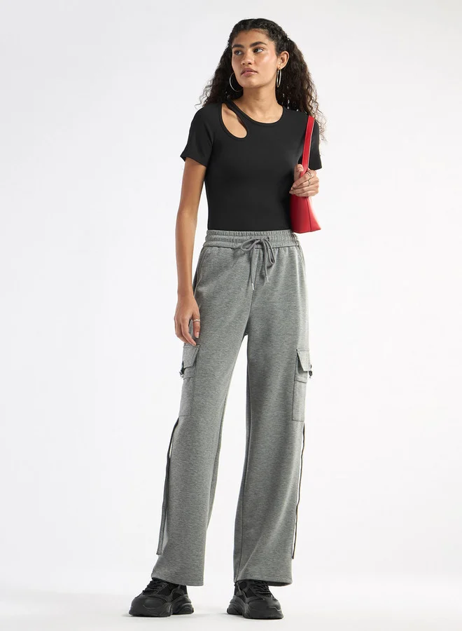 سبلاش فيڤ بنطلون رياضي كارجو سادة برباط إغلاق