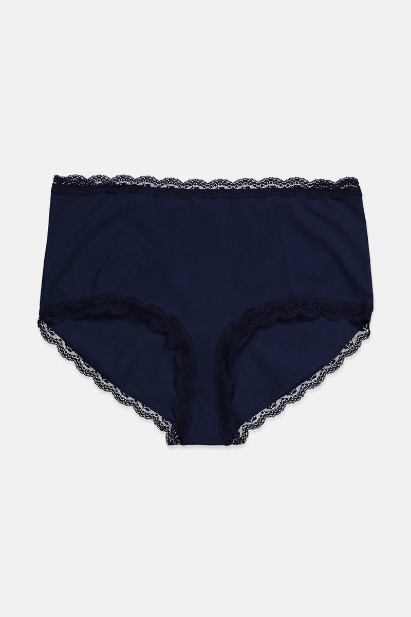 Tchibo Women High Waist Lace Panty, Navy Blue  - Image 1