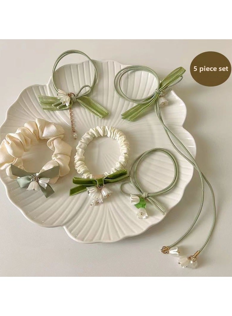 Goolsky Set of floral rubber band hair ties, high elasticity and durable headband 2025 new style fresh girls hair tie - Image 1