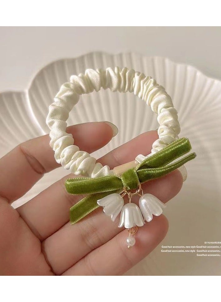 Goolsky Set of floral rubber band hair ties, high elasticity and durable headband 2025 new style fresh girls hair tie - Image 2