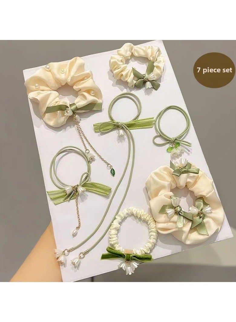 Goolsky Set of floral rubber band hair ties, high elasticity and durable headband 2025 new style fresh girls hair tie - Image 4