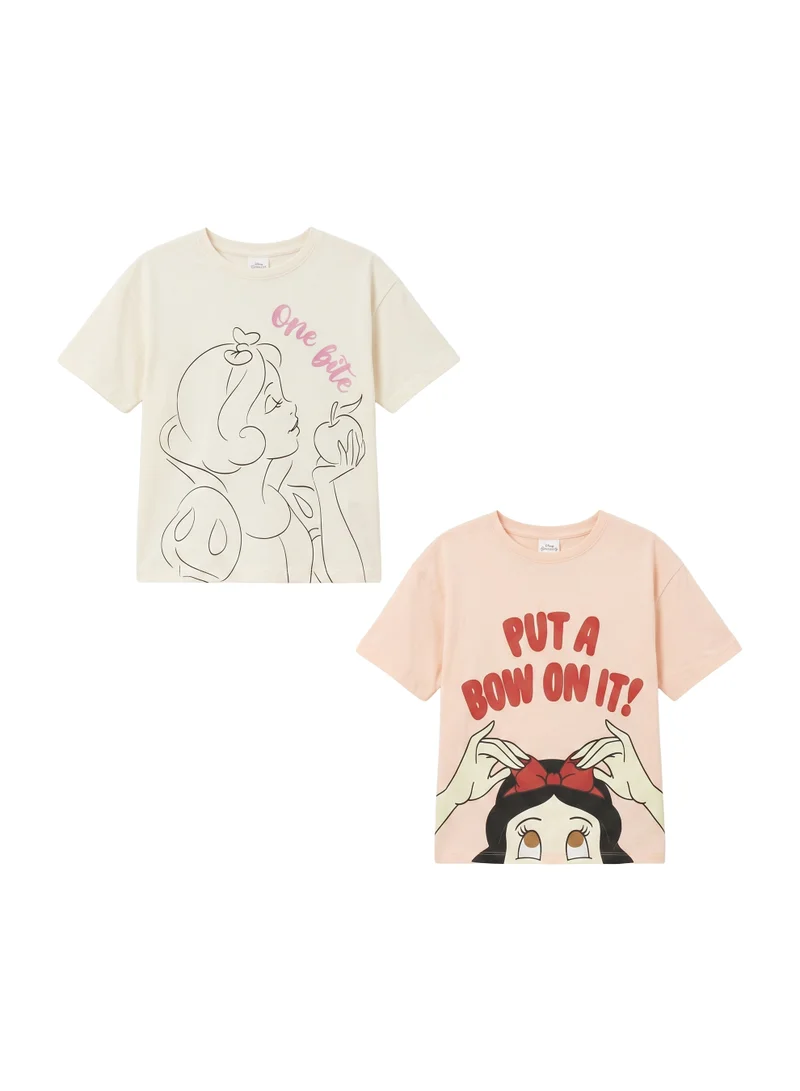 Disney Snow White Teen Girls Graphic Printed T-Shirt (Pack of 2)
