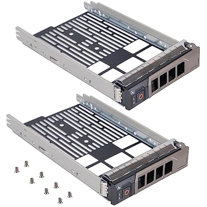 rayihni 2 PACK HARD DRIVE CADDY KG1CH 0KG1CH HDD CADDY 3.5 HARD DRIVE BRACKET SSD TRAY COMPATIBLE WITH DELL POWEREDGE R430 R530 R630 R730 T430 T630 T440 R420 R520 R620 R720 T420 T620 R510 R710 T410 T610 - Image 1