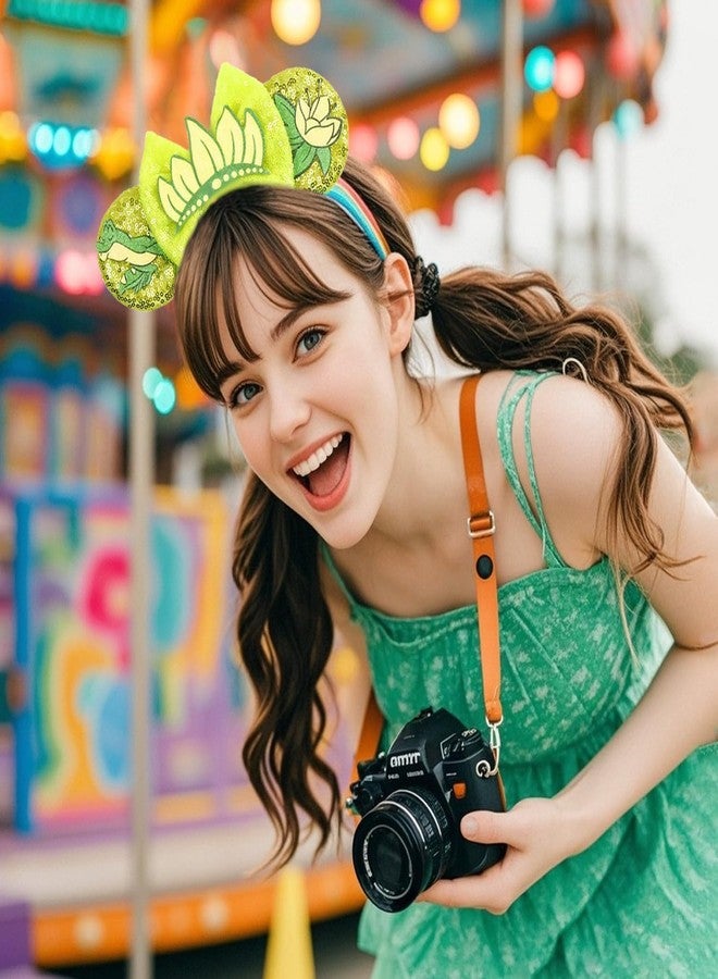 MADO mouse ears headband for women adults kids girls boys, princess ears Park mini ears headbands for women kids girls (green princess) - Image 4