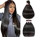 Nadula Hair 12A Brazilian Straight Virgin Human Hair 3 Bundles, 100% Unprocessed Virgin Remy Silky Straight Human Hair Weave Extension for Black Women Natural Color (18 20 22) - Image 2