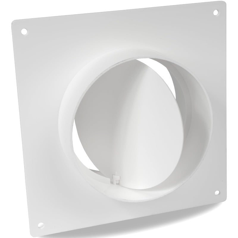 Repa Market 4 Inch Duct Connector Flange with Backdraft Damper ABS Plastic Round Male Fit Vent Pipe Adapter Wall Plate HVAC Exhaust Intake Coupling for Ventilation and Cooling Systems
